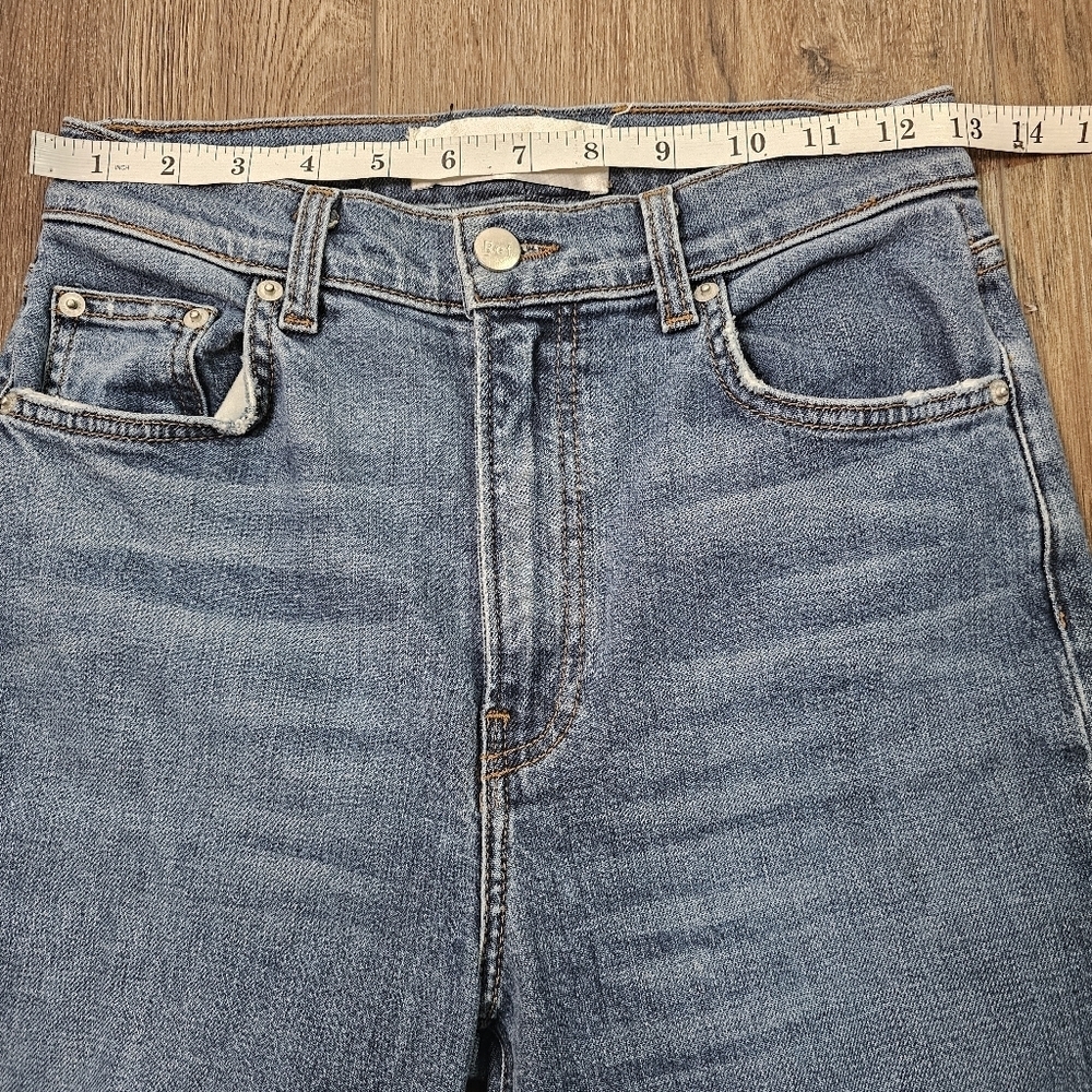 Reformation High Rise Skinny Distress Blue Jeans Sz 28 - Picture 7 of 14